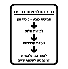 תמונה של שלט - סדר התלבשות גברים