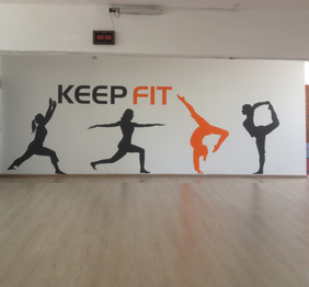 מדבקות קיר לחדר כושר - KEEP FIT