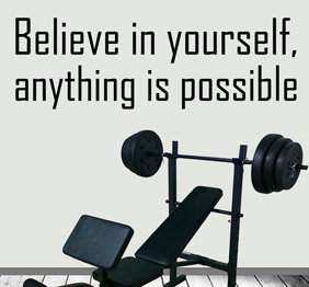 תמונה של מדבקת קיר לחדר כושר - Believe in yourself