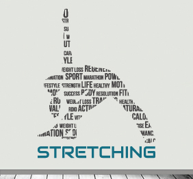 תמונה של מדבקת קיר - Stretching ומתעמלת בטיפוגרפיה - 2