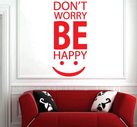 תמונה של מדבקת קיר - don‘t worry be happy